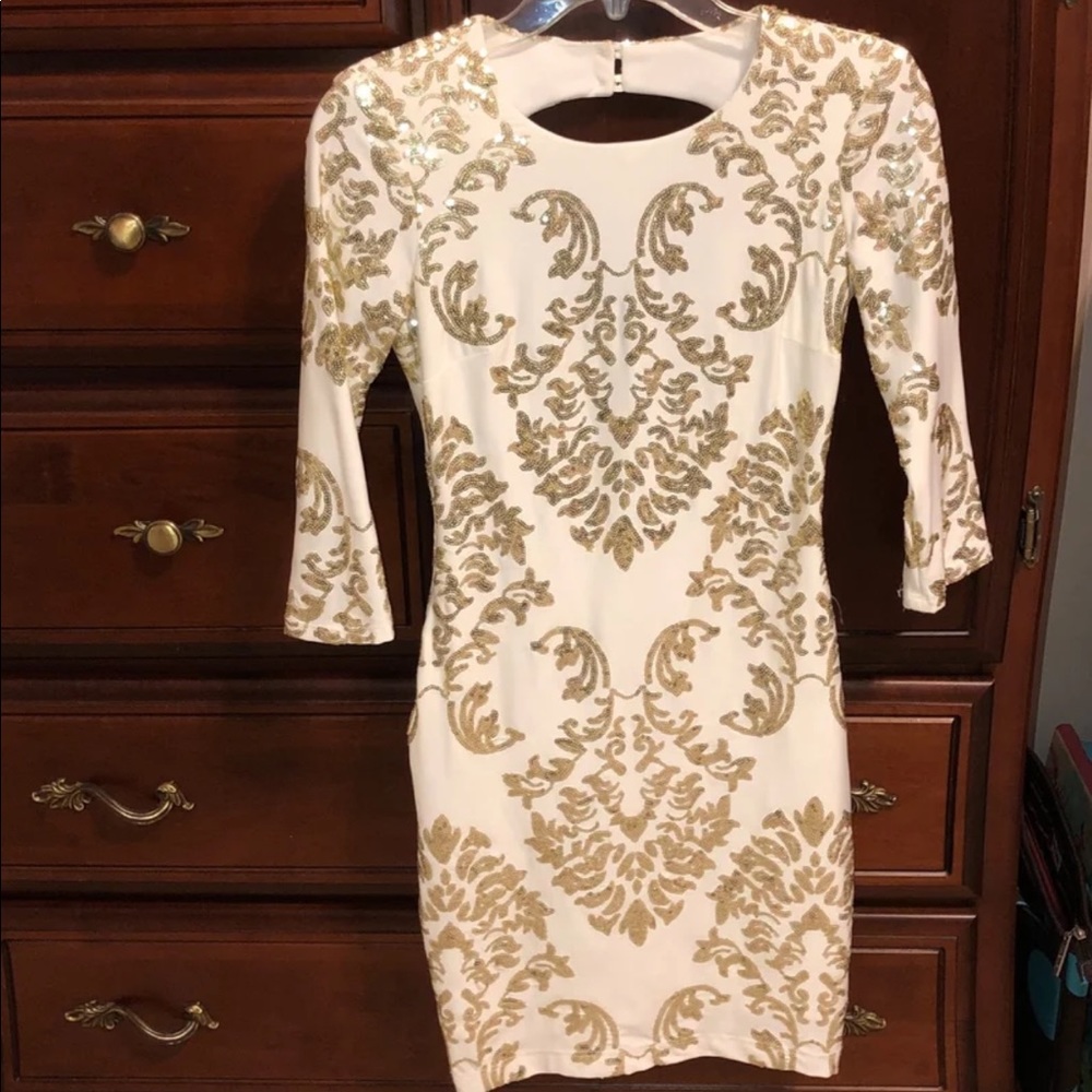 Gold and White formal dress